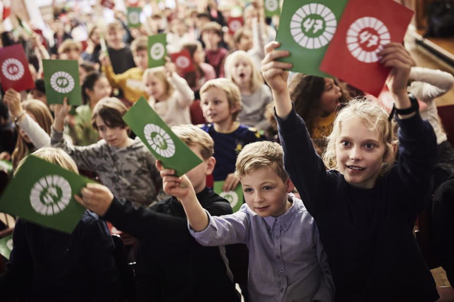 I legen "sandt eller falsk", lærer børnene, at der er færre fattige i verden, end de måske troede. Foto: Lasse Bak Mejlvang