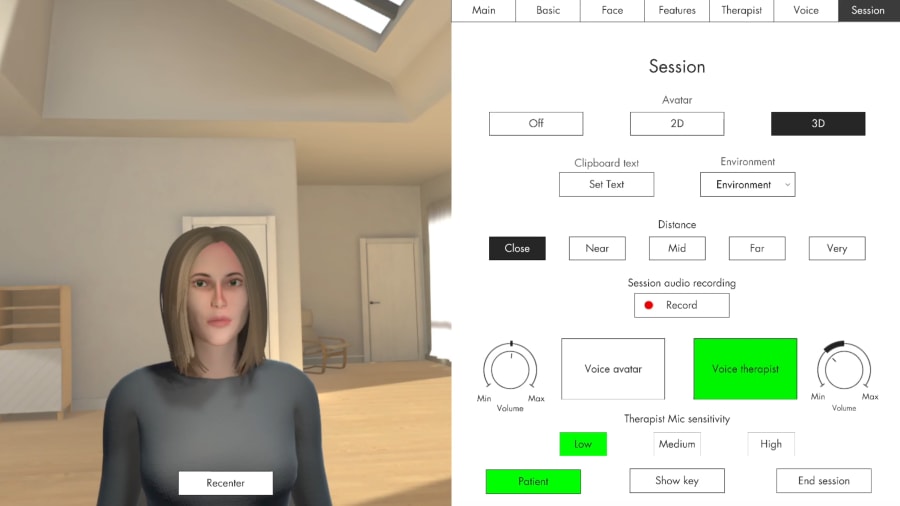 Sådan kan en avatar i VR-behandling se ud. Foto: Gentofte Hospital.
