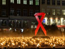 Tusindvis af lys er tændt for at mindes World Aids Day, der afholdes hvert år den 1. december. Foto: AIDS-Fondet/Kaare Smith