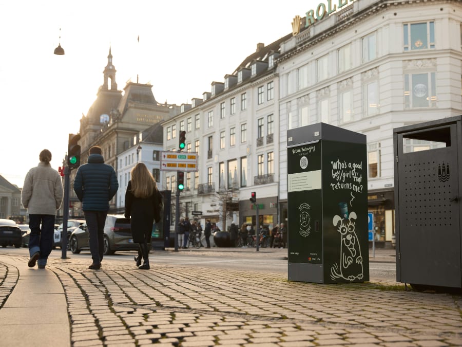 Returbokse for pantkopper er poppet op på gader og stræder i hovedstaden det sidste halve år. Foto: Henrik Bruuns / New Loop